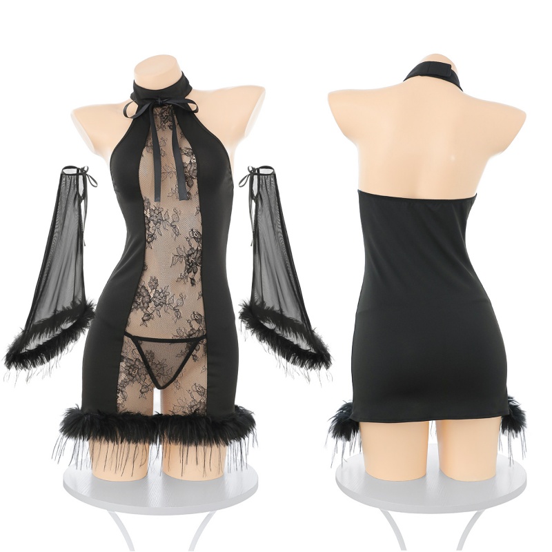 몸선에 취하다, 깃털 레이스 치파오 슬립